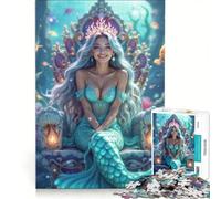 Puzzle da 1000 pezzi per ragazzi: Regina Sirena sul Trono Gioco Impossibile Difficile e Sfida Compleanno e Natale 50x75cm