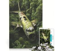 Puzzle da 1000 pezzi per ragazzi: relitto di un aereo nella giungla, gioco divertente, stimolante da completare, ideale come regalo per tutta la famiglia 38x26cm
