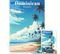 Puzzle da 1000 pezzi per ragazzi,Repubblica Dominicana,viaggio,taglio preciso,arte,giocattolo stimolante per la mente,relax,gioco di compleanno (38x26cm)