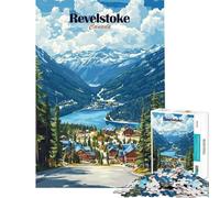 Puzzle da 1000 pezzi per ragazzi Revelstoke Canada vista montagna puzzle divertente giochi decorazione per la casa attività divertenti da fare in casa (dimensioni 38x52cm)