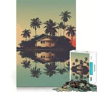 Puzzle da 1000 pezzi per ragazzi, Riflessi tropicali, Taglio preciso, Gioco cognitivo, Regalo, Gioco rilassante, Decorazione natalizia, Regalo (38x26cm)