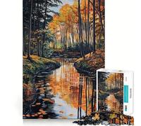 Puzzle da 1000 pezzi per ragazzi,Riflesso del fiume autunnale,Taglio pulito,Gioco creativo,Giocattolo rilassante,Regalo di Natale artistico (38x26cm)