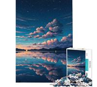 Puzzle da 1000 pezzi per ragazzi Riflesso sereno del lago al crepuscolo Aiuta ad allenare la mente Sfida impegnativa Gioco rilassante per ragazzi dai 14 anni in su (50x75cm)