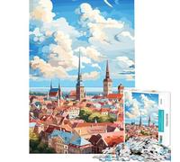 Puzzle da 1000 pezzi per ragazzi RIGA pittura ad olio giocattolo educativo gioco impossibile sfida difficile regalo di compleanno (dimensioni 38x52cm)