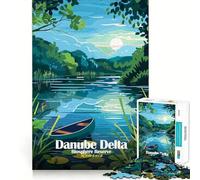 Puzzle da 1000 pezzi per ragazzi,Riserva della biosfera del Delta del Danubio,Romania,Taglio perfetto,Logica divertente,Giocattolo divertente,Gioco tranquillo,Divertimento per il compleanno (38x26cm)