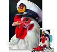 Puzzle da 1000 pezzi per ragazzi,ritratto del Capitano Pollo,taglio premium,divertente,concentrazione,gioco,facile da giocare,decorazione artistica natalizia (50x75cm)