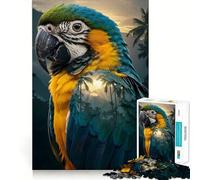 Puzzle da 1000 pezzi per ragazzi,ritratto di ara blu e oro,con incastri lisci,divertente,gioco di logica,regalo,gioco rilassante,arte per il tempo libero natalizio 38x26cm
