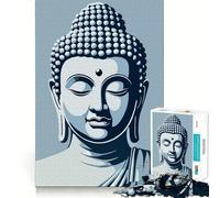 Puzzle da 1000 pezzi per ragazzi,ritratto di Buddha in tonalità blu,disegno nitido,gioco cognitivo,regalo per momenti di relax,decorazione natalizia (50x75cm)