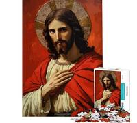 Puzzle da 1000 pezzi per ragazzi ritratto di Gesù Cristo con aureola ideale per compleanni e Natale Un'opera d'arte un gioco impossibile per ragazzi dai 14 anni in su (38x26cm)