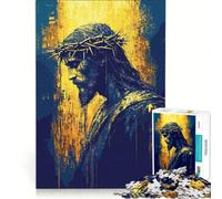 Puzzle da 1000 pezzi per ragazzi ritratto di Gesù Cristo con corona di spine gioco rompicapo difficile e stimolante ideale come regalo per tutta la famiglia 50x75cm