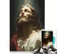 Puzzle da 1000 pezzi per ragazzi ritratto di Gesù Cristo con luce giochi rilassanti attività divertenti da fare a casa compleanno e Natale 38x52cm