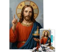 Puzzle da 1000 pezzi per ragazzi ritratto di Gesù Cristo con mappamondo giocattolo educativo rilassante per divertimento in famiglia regalo di Babbo Natale segreto (dimensioni 50x75cm)