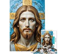 Puzzle da 1000 pezzi per ragazzi ritratto di Gesù Cristo puzzle per adulti giochi per famiglie decorazione per la casa regalo di compleanno (dimensioni 38x52cm)