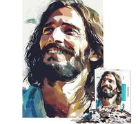 Puzzle da 1000 pezzi per ragazzi ritratto di Gesù sorridente puzzle ideale per adulti gioco pratico per passare il tempo durante le vacanze perfetto come regalo (dimensioni 50x75cm)
