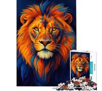 Puzzle da 1000 pezzi per ragazzi ritratto di leone colorato difficile e stimolante un'opera d'arte gioco divertente adatto a persone dai 14 anni in su (38x26cm)