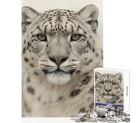 Puzzle da 1000 pezzi per ragazzi ritratto di leopardo delle nevi tra montagne nebbiose gioco per famiglie stimola la memoria decorazione per la casa giocattolo per rafforzare l'amore tra le coppie