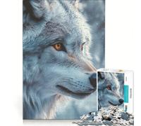 Puzzle da 1000 pezzi per ragazzi ritratto di lupo con sguardo intenso gioco rompicapo decorazione perfetta ogni pezzo è unico 38x52cm