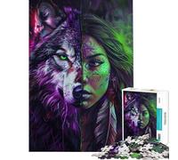 Puzzle da 1000 pezzi per ragazzi ritratto di nativo americano gioco per famiglie decorazione per la casa interazione genitore-figlio (dimensioni 38x52cm)