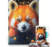 Puzzle da 1000 pezzi per ragazzi ritratto di panda rosso gioco per famiglie taglio di precisione compleanno e Natale 38x52cm