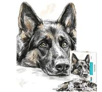 Puzzle da 1000 pezzi per ragazzi ritratto di pastore tedesco puzzle per adulti giochi rilassanti ma divertenti e spiritosi ideale come regalo per tutta la famiglia (dimensioni 38x26cm)