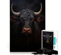 Puzzle da 1000 pezzi per ragazzi,ritratto di toro e mucca,bordi precisi,gioco divertente e rilassante per allenare la mente,regalo di compleanno (38x26cm)