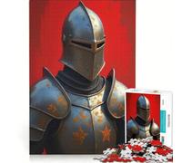 Puzzle da 1000 pezzi per ragazzi ritratto di un cavaliere in armatura scintillante gioco rompicapo difficile e stimolante ideale come regalo per tutta la famiglia 38x52cm
