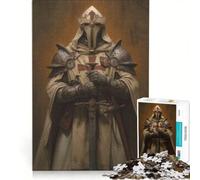 Puzzle da 1000 pezzi per ragazzi ritratto di un cavaliere templare gioco impossibile interazione genitore-figlio regalo stimolante 50x75cm