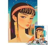 Puzzle da 1000 pezzi per ragazzi ritratto di una regina egizia ideale per compleanni e Natale Giocattolo educativo antistress adatto a partire dai 14 anni (38x26cm)