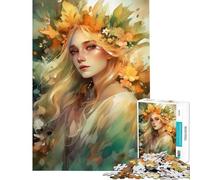 Puzzle da 1000 pezzi per ragazzi ritratto floreale ad acquerello stimola la mente gioco impegnativo ma rilassante adatto a partire dai 14 anni (38x52cm)