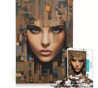 Puzzle da 1000 pezzi per ragazzi, ritratto geometrico, gioco pratico, passatempo ideale per le vacanze, compleanno e Natale 38x26cm