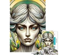 Puzzle da 1000 pezzi per ragazzi ritratto Nouveau Grace puzzle per adulti gioco pratico divertente e spiritoso attività divertenti da fare a casa (dimensioni 38x52cm)