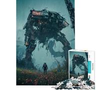 Puzzle da 1000 pezzi per ragazzi robot gigante sotto la pioggia giocattolo educativo gioco pratico regalo di compleanno regalo di Babbo Natale segreto (dimensioni 50x75cm)