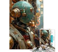 Puzzle da 1000 pezzi per ragazzi robot steampunk in città attività divertenti da fare a casa regalo di compleanno giochi educativi per ragazzi dai 14 anni in su gioco di puzzle offerto (38x26cm)