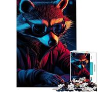 Puzzle da 1000 pezzi per ragazzi Rocket Raccoon Cyberpunk ideale per compleanni e Natale Giocattolo educativo adatto a partire dai 14 anni (38x52cm)