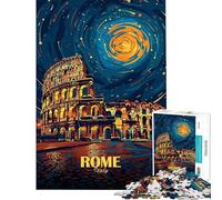 Puzzle da 1000 pezzi per ragazzi Roma Colosseo Italia Notte Arte Puzzle per adulti Gioco rilassante Migliora la memoria compleanno e regali (dimensioni 50x75cm)