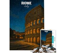 Puzzle da 1000 pezzi per ragazzi Roma Italia Colosseo di notte attività divertenti da fare a casa sfida impegnativa gioco pratico adatto a persone dai 14 anni in su 50x75cm