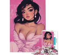 Puzzle da 1000 pezzi per ragazzi rosa con illustrazioni di moda gioco educativo sfida gioco rilassante per tutta la famiglia regalo di compleanno (dimensioni 38x52cm)