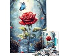 Puzzle da 1000 pezzi per ragazzi rosa rossa nella foresta giocattolo per ragazzi decorazione da parete regalo per amici e familiari per rafforzare i ricordi (dimensioni 38x52cm)