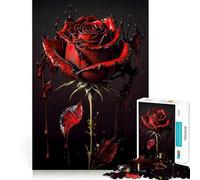 Puzzle da 1000 pezzi per ragazzi,Rosa Sangue,con incastri lisci,divertente,gioco di logica,regalo rilassante,arte per il tempo libero natalizio 50x75cm