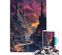 Puzzle da 1000 pezzi per ragazzi Rovine di montagna fantasy Esercizio per la mente Divertimento per tutta la famiglia Gioco educativo per ragazzi dai 14 anni in su (38x52cm)