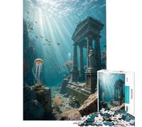 Puzzle da 1000 pezzi per ragazzi Rovine sottomarine con vita marina Divertimento a casa decorazione artistica giochi per famiglie adatto a persone dai 14 anni in su (38x52cm)