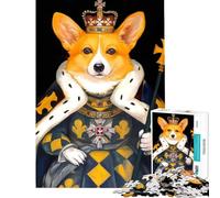 Puzzle da 1000 pezzi per ragazzi Royal Corgi Giocattolo avvincente per coltivare la pazienza rompicapo decorazione perfetta ottimo regalo (dimensioni 38x26cm)