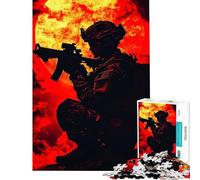 Puzzle da 1000 pezzi per ragazzi sagoma di soldato attività divertenti da fare a casa taglio di precisione giochi rilassanti per ragazzi dai 14 anni in su 50x75cm