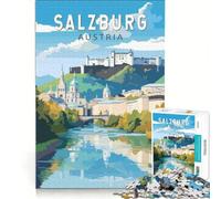 Puzzle da 1000 pezzi per ragazzi, Salisburgo, Austria, poster, giochi rilassanti, decorazione da parete, per compleanno, Natale 38x26cm