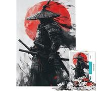 Puzzle da 1000 pezzi per ragazzi Samurai al tramonto rosso puzzle per adulti gioco divertente per tutta la famiglia stimolante da completare 38x52cm