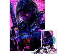 Puzzle da 1000 pezzi per ragazzi samurai con occhi luminosi sfida impegnativa da completare migliora la memoria giocattolo fai-da-te per ragazzi dai 14 anni in su (38x26cm)
