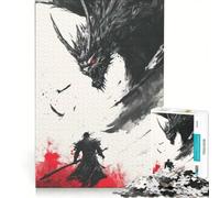 Puzzle da 1000 pezzi per ragazzi: Samurai contro Drago gioco divertente allena la mente e la manualità migliora l'amore tra le coppie 50x75cm