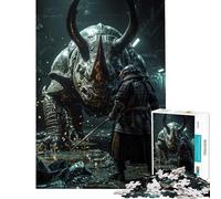 Puzzle da 1000 pezzi per ragazzi Samurai contro la bestia corazzata Difficile e stimolante Decorazione da parete fai-da-te Giocattolo per ragazzi dai 14 anni in su Gioco di puzzle offerto (38x52cm)