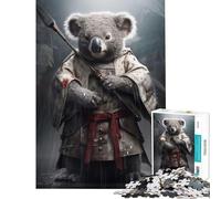 Puzzle da 1000 pezzi per ragazzi samurai e koala difficile e stimolante attività per famiglie decorazione per la casa giocattolo per ragazzi dai 14 anni in su gioco di puzzle offerto (38x26cm)