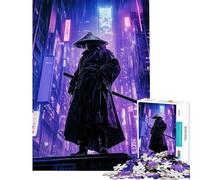 Puzzle da 1000 pezzi per ragazzi Samurai in una città al neon divertimento a casa un'opera d'arte fai-da-te per ragazzi dai 14 anni in su (50x75cm)